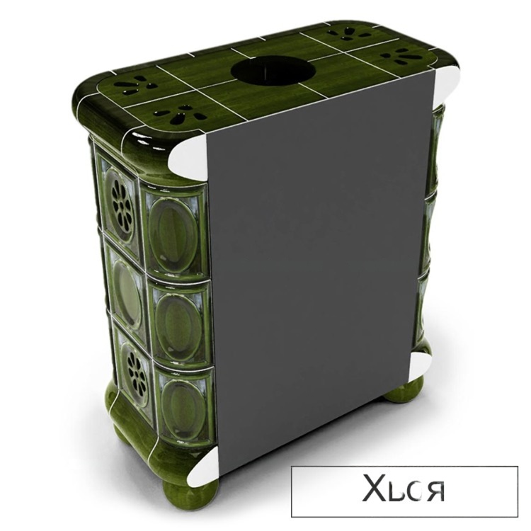 Изразцовая печь-камин КимрПечь Медальон пристенная с топкой Chazelles D70V