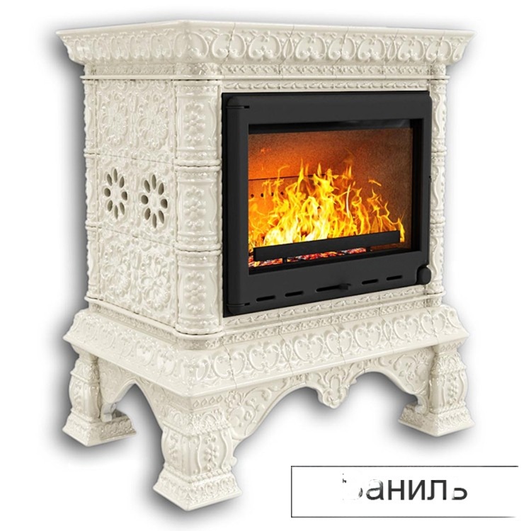 Изразцовая печь-камин КимрПечь Кострома центральная с топкой Chazelles D70V