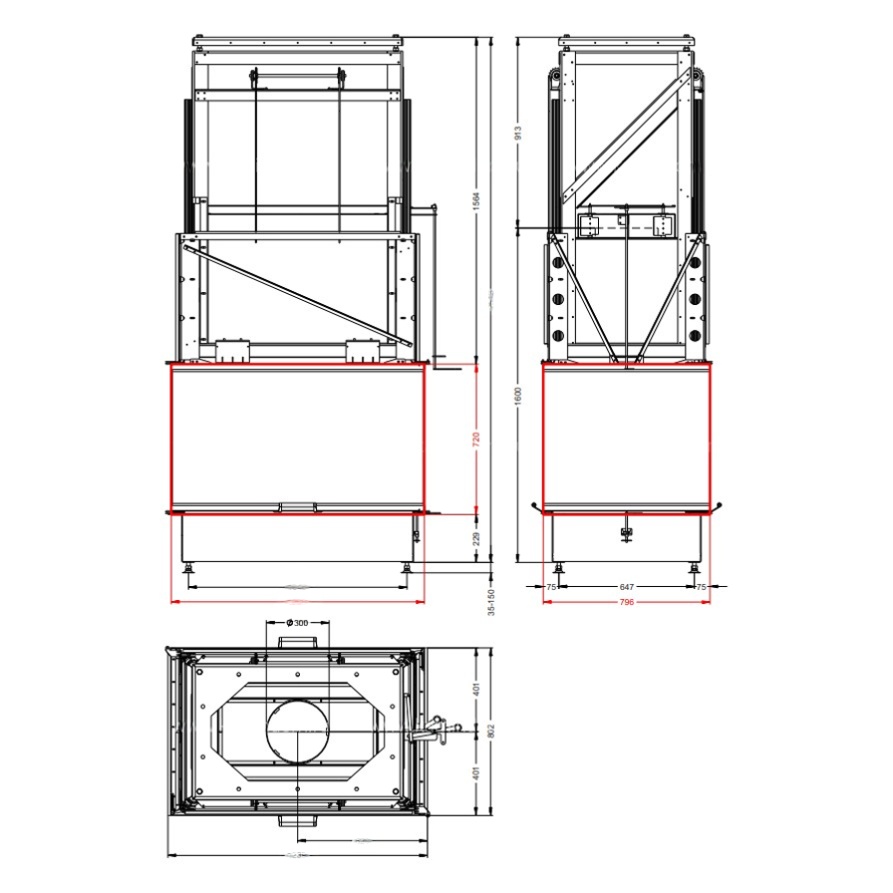 Каминная топка Astov П4С 12080
