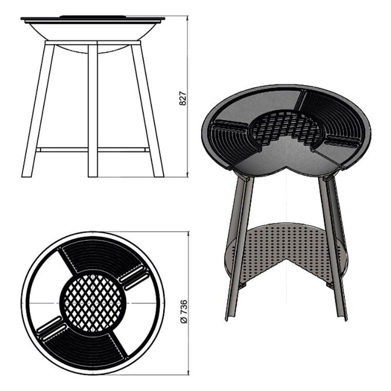 Набор Везувий чугунный Fantastic Grill Престиж Ø 700 с аксессуарами №1