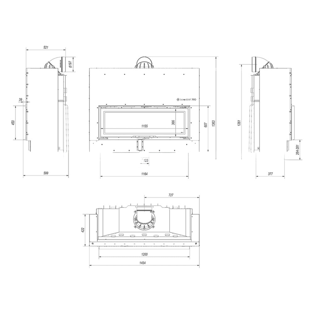 Каминная топка Kratki MB120/G