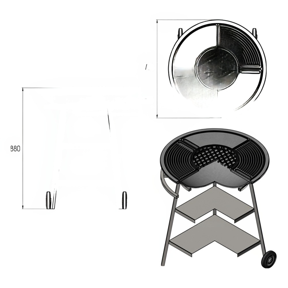 Чугунный Fantastic Grill Везувий Ø 700