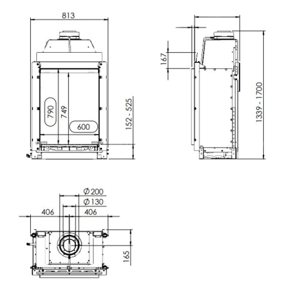 Газовая топка Kal-fire GP60/79F (фронтальная)