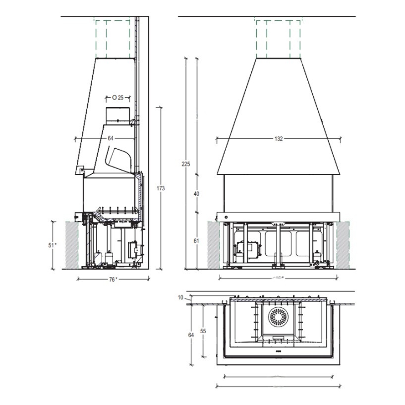 Каминная топка Piazzetta M180 R