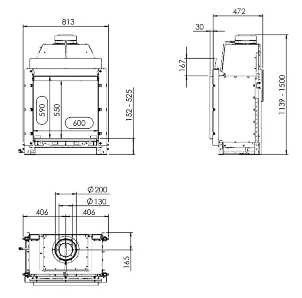 Газовая топка Kal-fire GP60/59F (фронтальная)