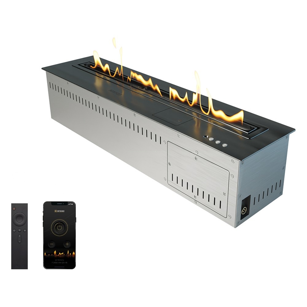 Автоматический биокамин Airtone Andalle Linear (Black titanium / Графит)