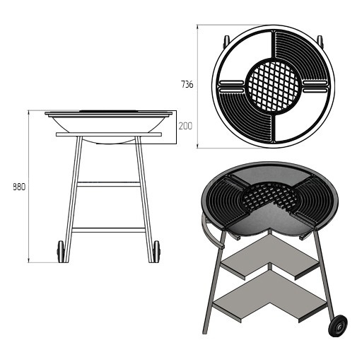 Набор Везувий чугунный Fantastic Grill Ø 700 с аксессуарами №2