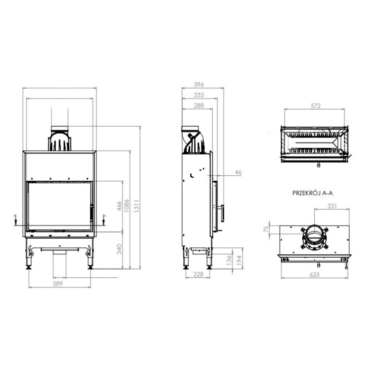 Каминная топка Hitze HST 59x43 S