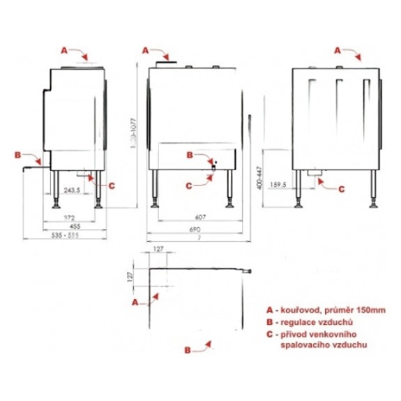 Каминная топка ABX Cardiff L