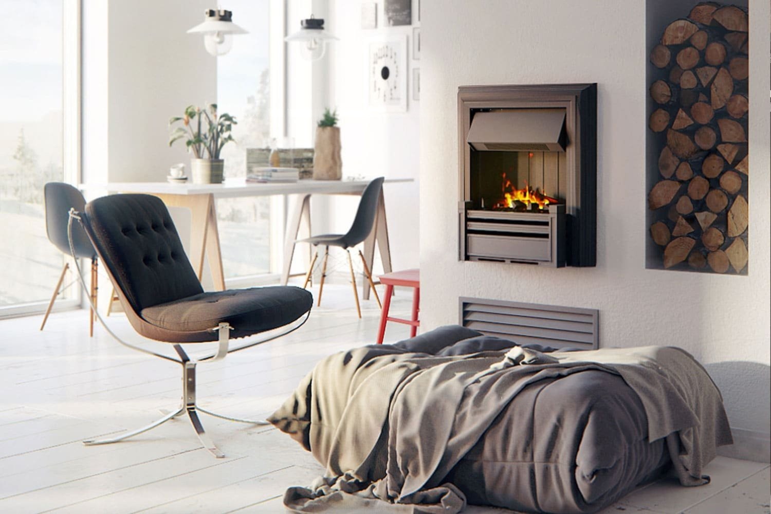 Электрический очаг Dimplex Brookline Black