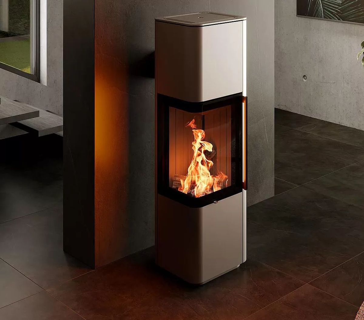 Печь-камин Spartherm Cubo L светло-серая