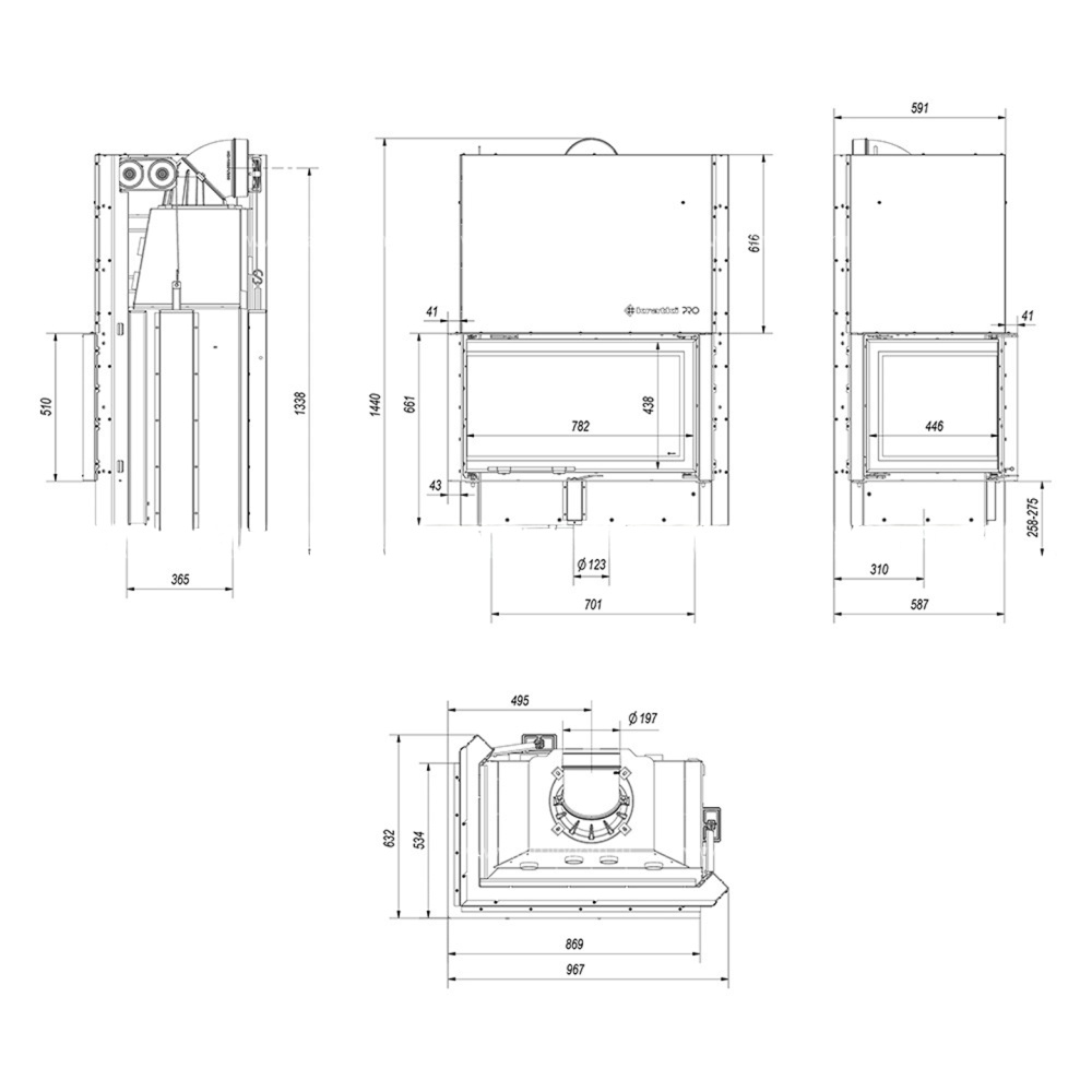 Каминная топка Kratki MBO/L/BS/G/SG
