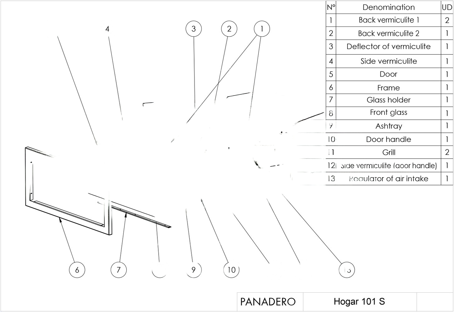 Каминная топка Panadero HOGAR 101 S