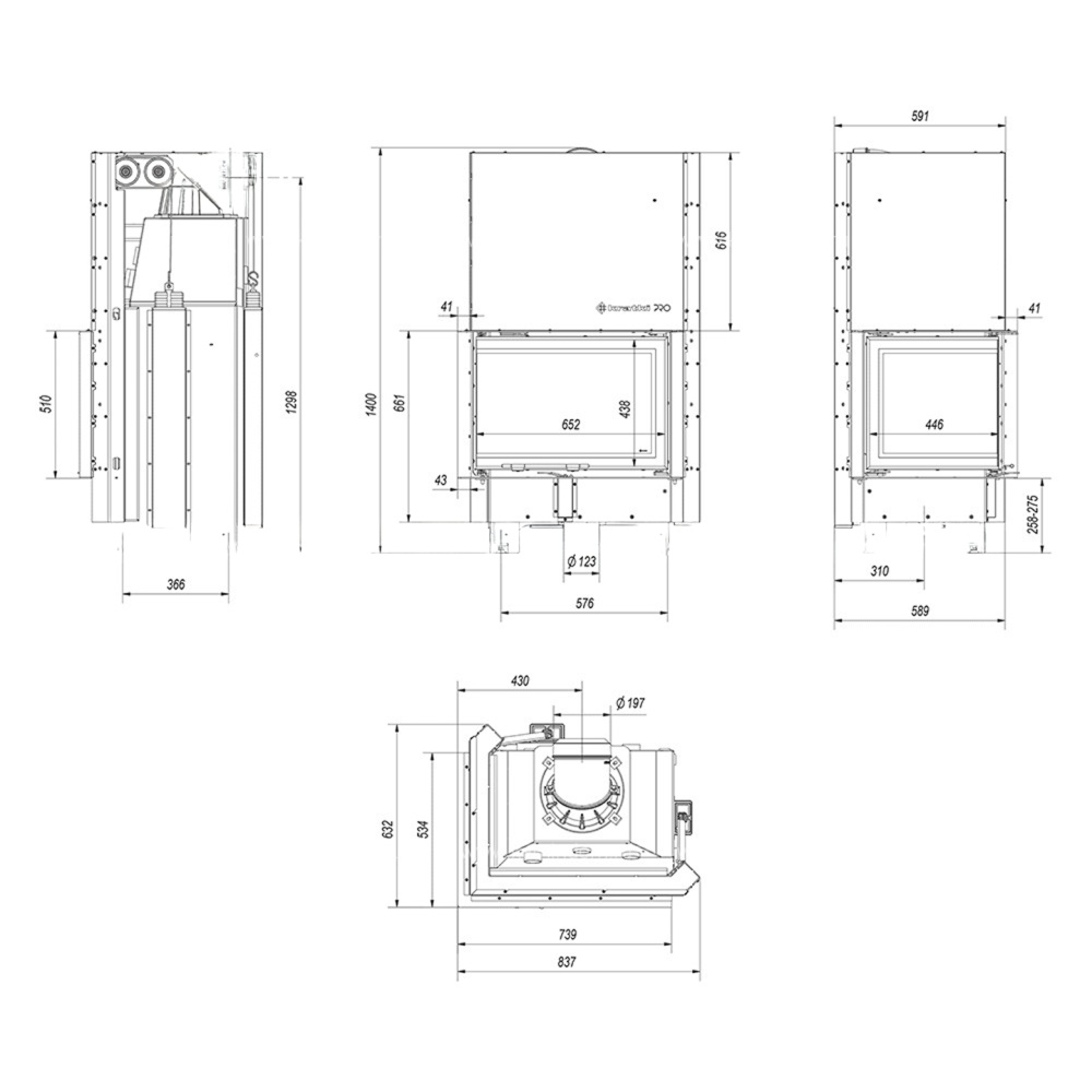 Каминная топка Kratki MBZ/L/BS/G