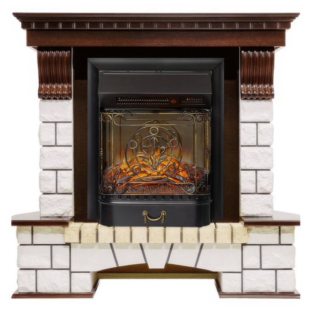 Каминокомплект Royal Flame Pierre Luxe с очагом Majestic FX M Black RC (угловой)