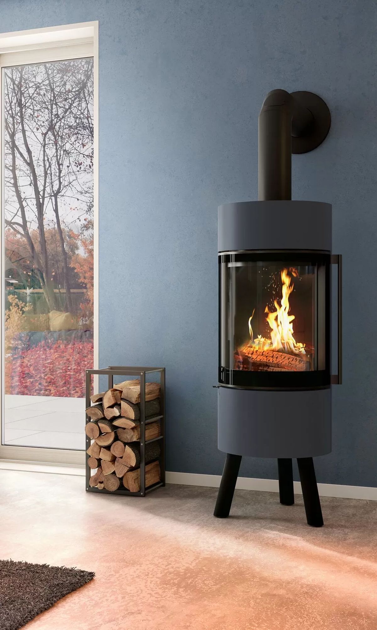 Печь-камин Spartherm Passo XS Tripod чёрная