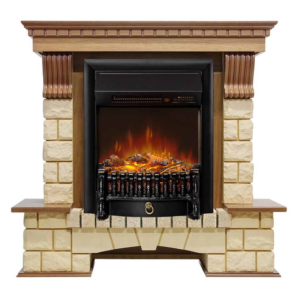 Каминокомплект Royal Flame Pierre Luxe шампань с очагом Fobos FX M Black RC