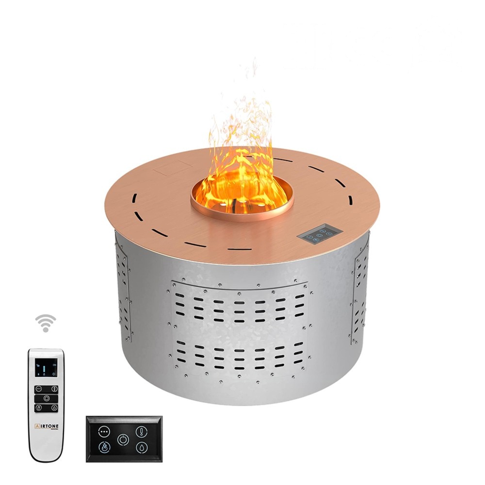 Электрический паровой камин Airtone Vepo Round (Rose Gold drowing / Розовое золото-сатин)