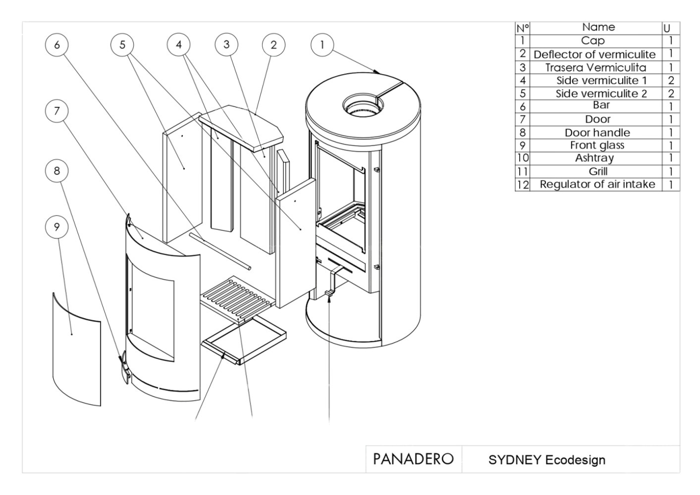 Печь-камин Panadero Sydney