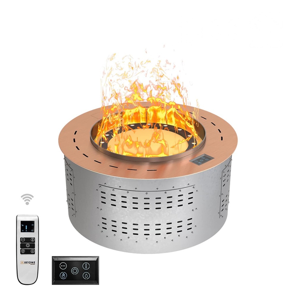 Электрический паровой камин Airtone Vepo Round (Rose Gold drowing / Розовое золото-сатин)