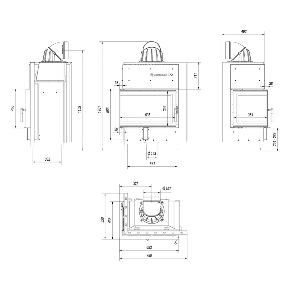 Каминная топка Kratki MBM/L/BS/SG