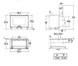 Каминная топка Piazzetta MC 85/55 BL