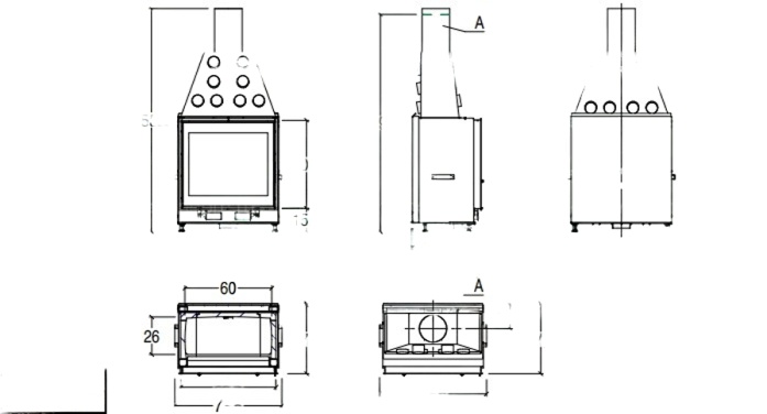 Каминная топка Piazzetta MC 65/60 PLUS