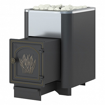 Чугунная печь для бани Везувий Сенсация 16 Антрацит (Дверь: ДТ-4)